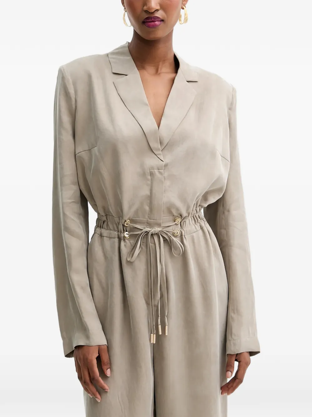 Guess Usa Celestine Drawstring Button Jumpsuit In Neutral