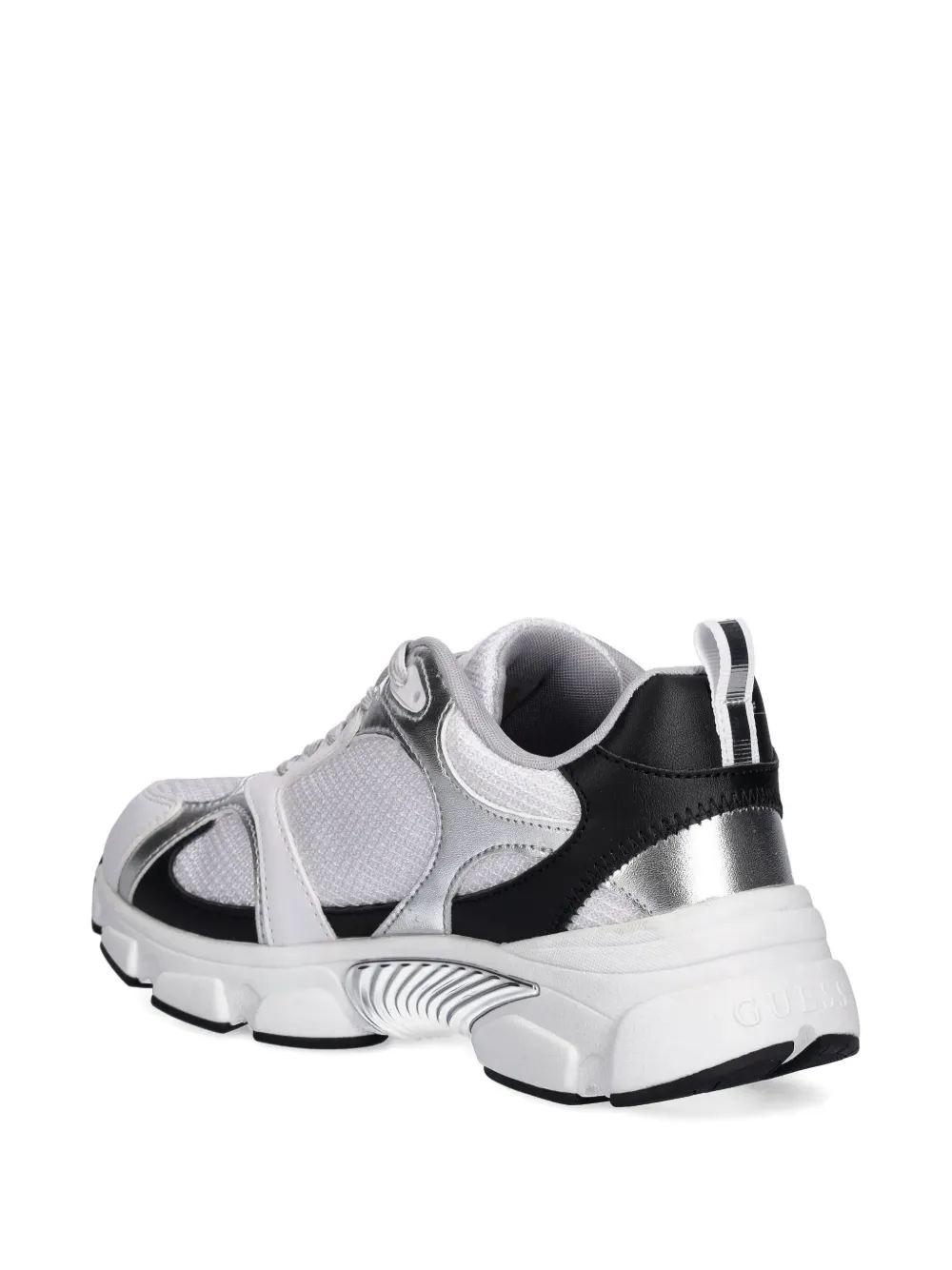 GUESS USA metallic-panelled mesh sneakers White
