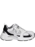 GUESS USA metallic-panelled mesh sneakers - White