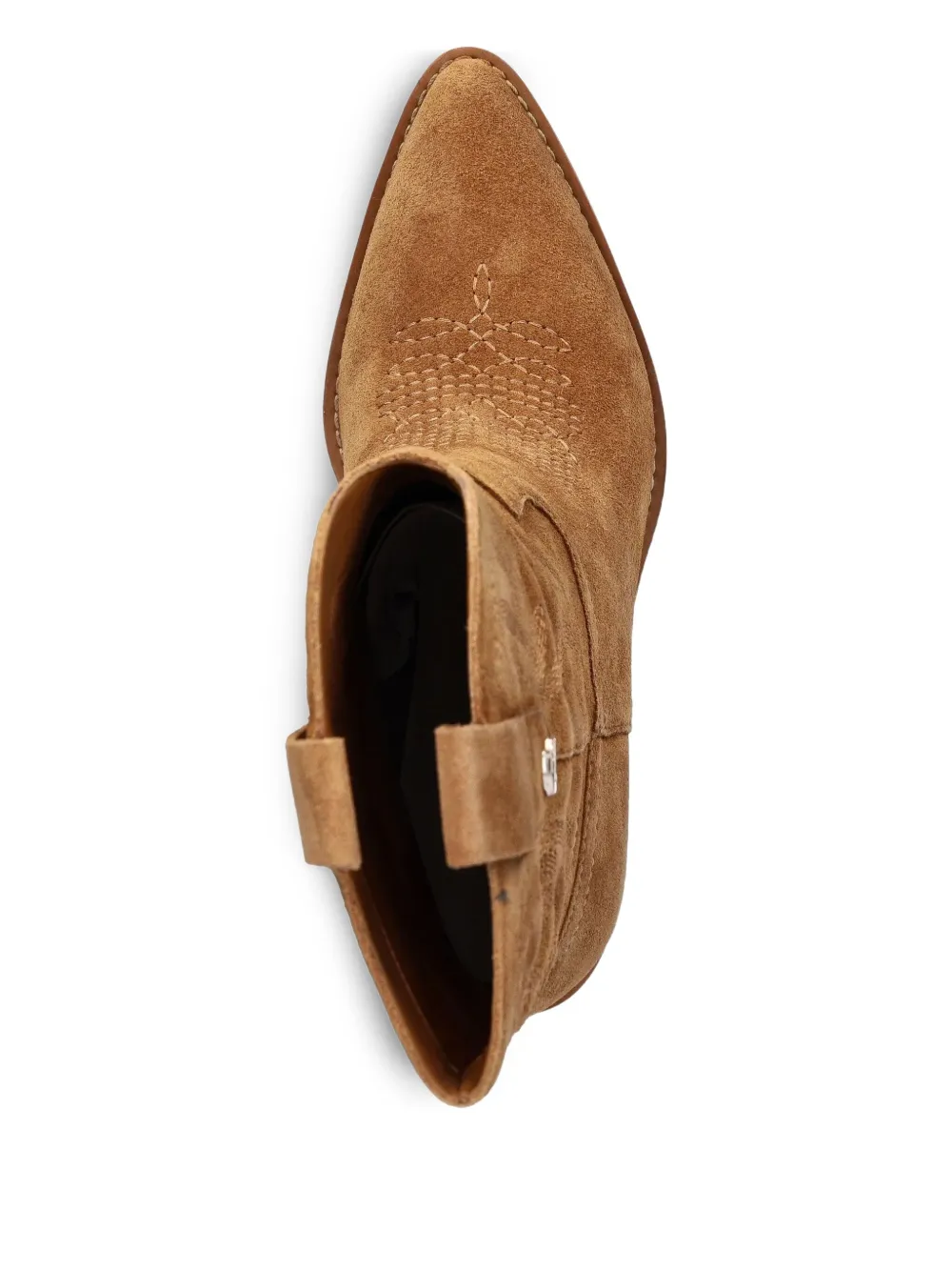 Guess Usa 80mm Embroidered Suede Boots In Brown