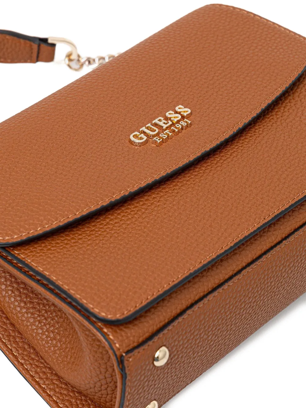 Guess Usa Calista Chain-strap Crossbody Bag In Brown