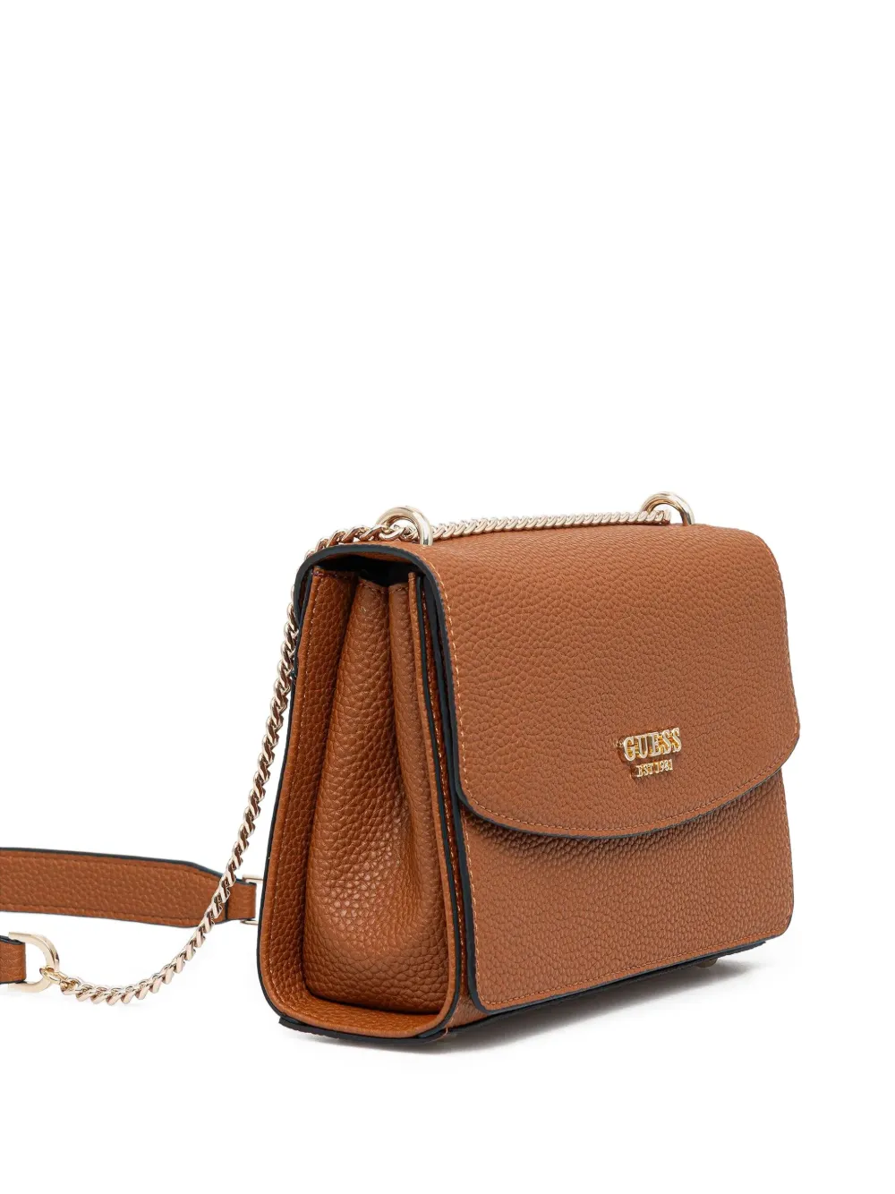Guess Usa Calista Chain-strap Crossbody Bag In Brown