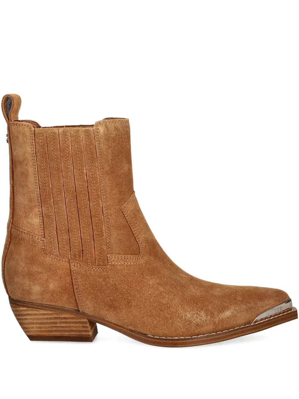 Guess Usa Pointed Toe Detail Boots In Brown