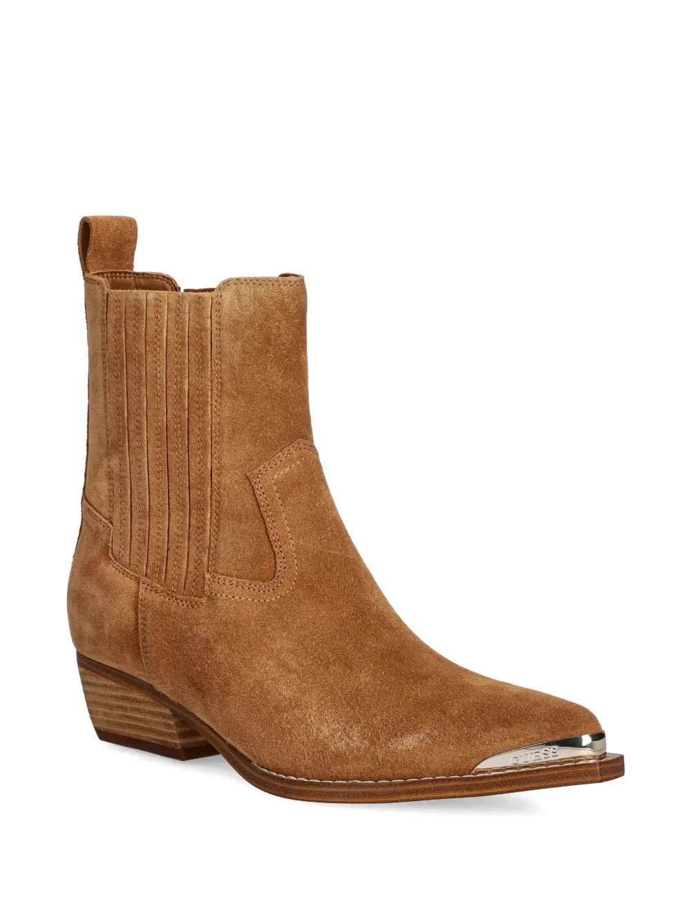 Guess Usa Pointed Toe Detail Boots In Brown