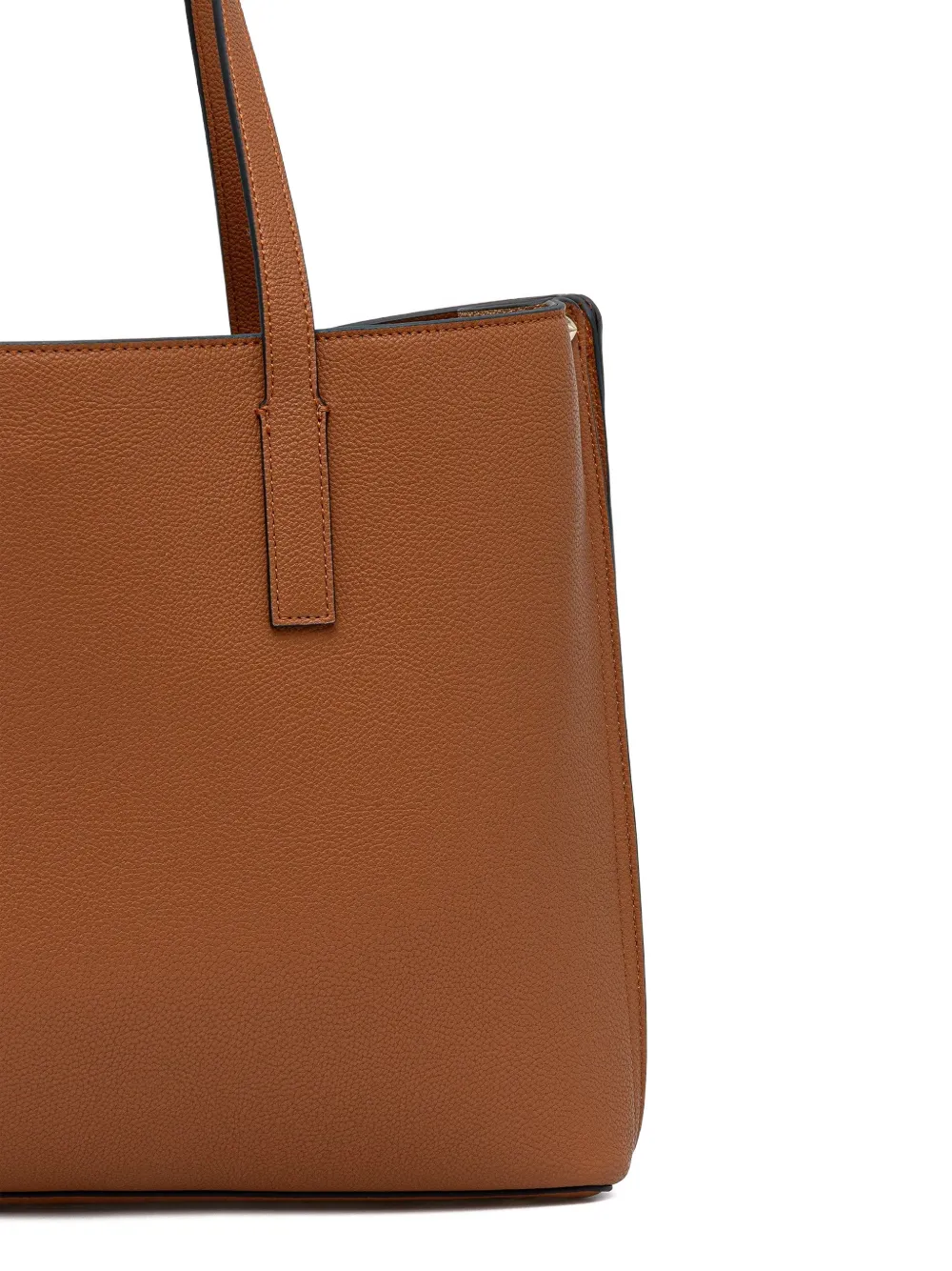 Guess Usa Triangle-logo Charm Shoulder Bag In Brown