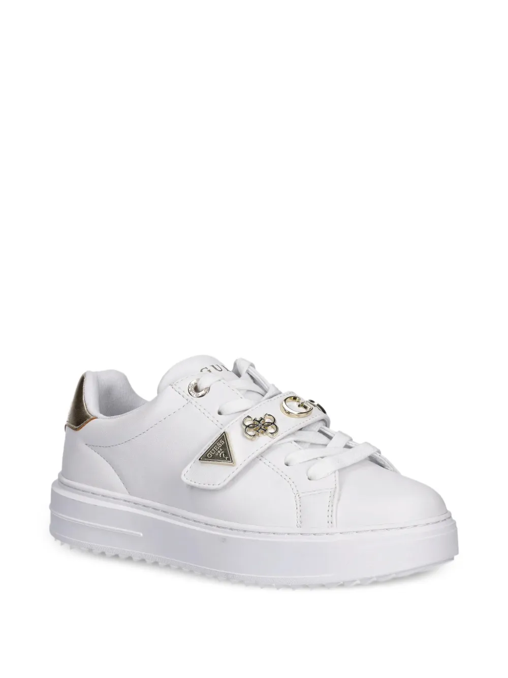 Guess Usa Logo-appliqué Sneakers In White