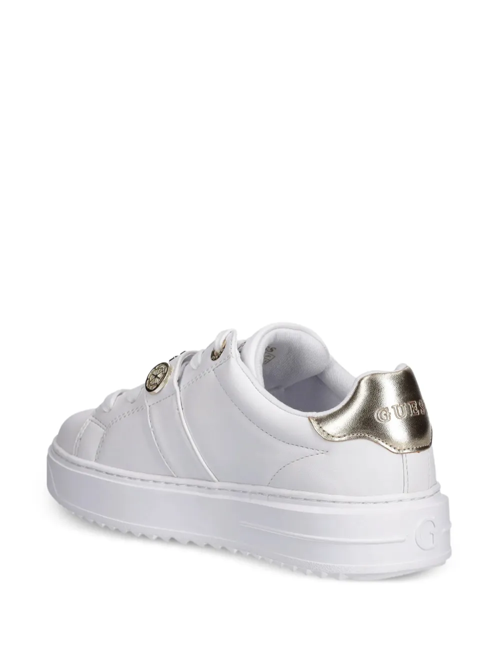 Guess Usa Logo-appliqué Sneakers In White