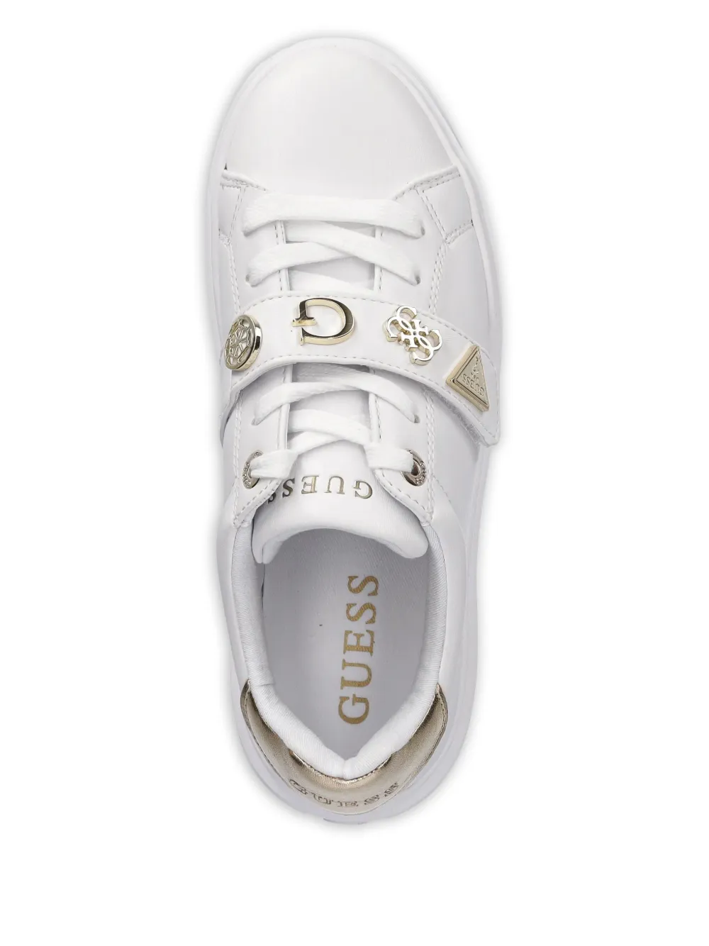 Guess Usa Logo-appliqué Sneakers In White
