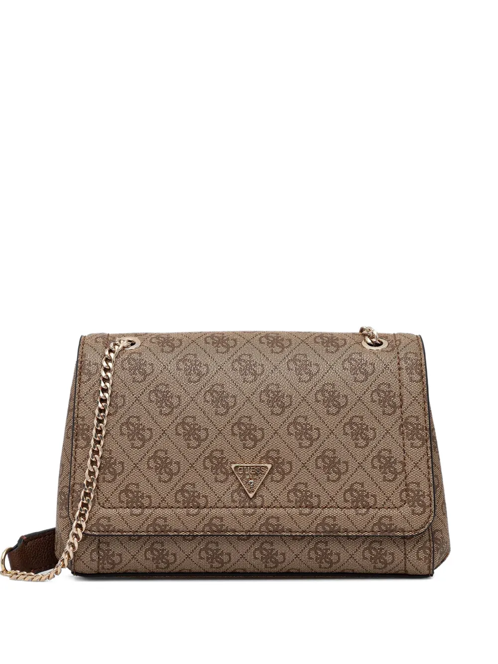 GUESS USA monogram chain satchel - Marrone