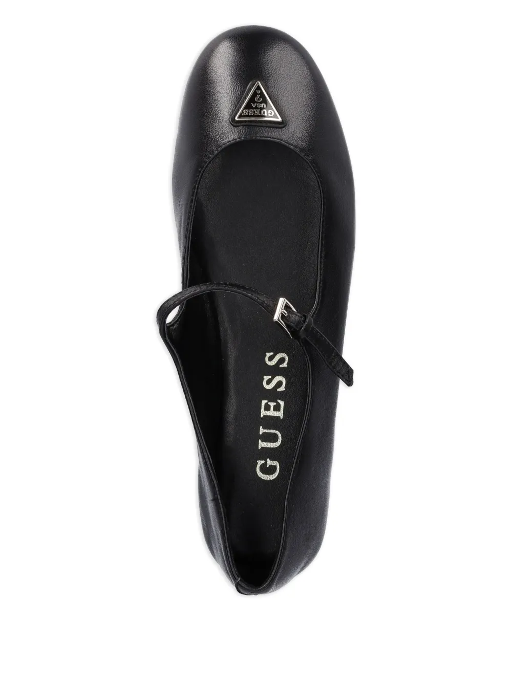 GUESS USA Leren ballerina's met gespdetail Zwart