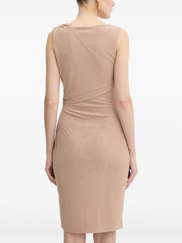 GUESS USA Draped Embellished Midi Dress | Neutrals | FARFETCH