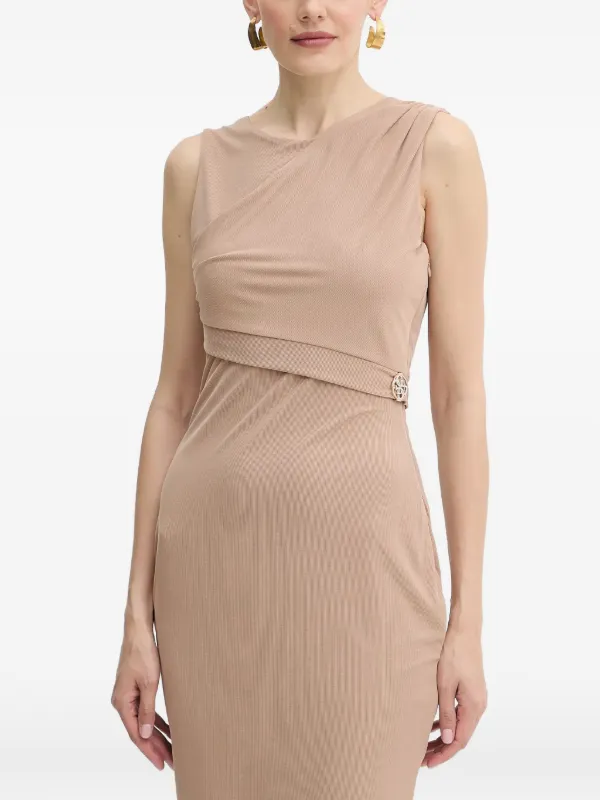 GUESS USA Draped Embellished Midi Dress | Neutrals | FARFETCH