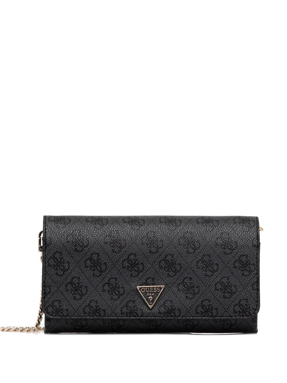 Guess Usa Monogram Chain Cross Body Bag In Black