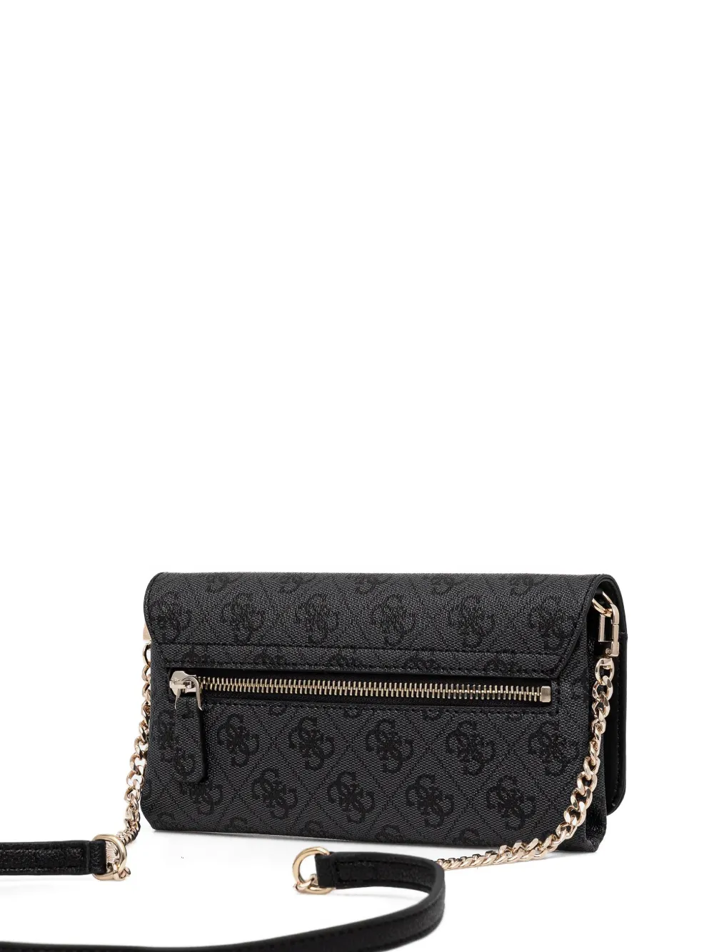 Guess Usa Monogram Chain Cross Body Bag In Black