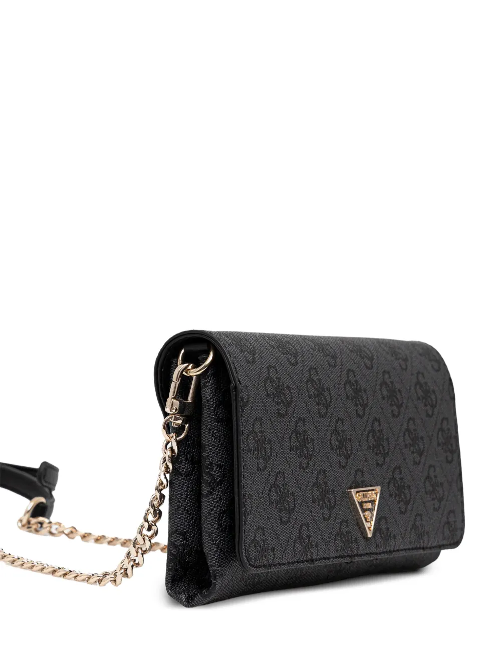 Guess Usa Monogram Chain Cross Body Bag In Black