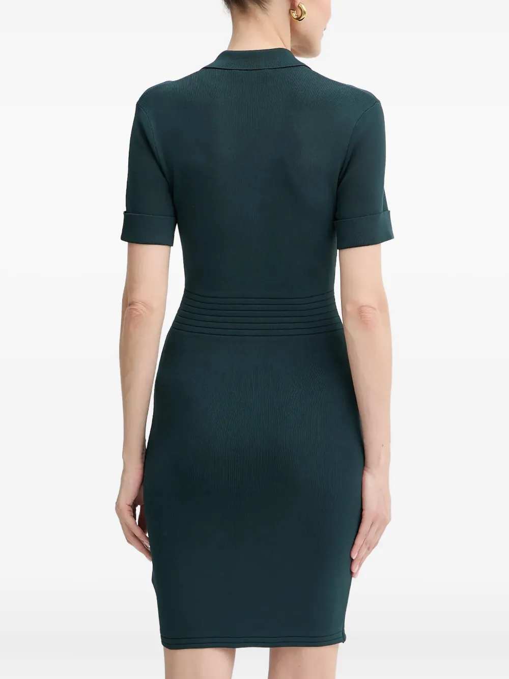 GUESS USA Geribbelde mini-jurk met knoopdetail Groen