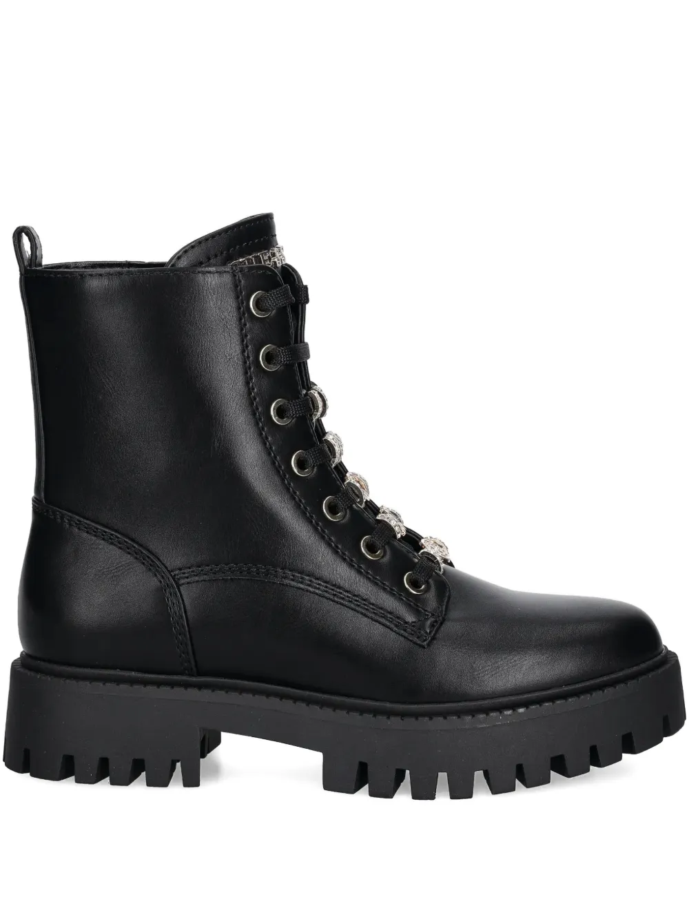 Guess Usa Embellished Lace-up Boots In Black