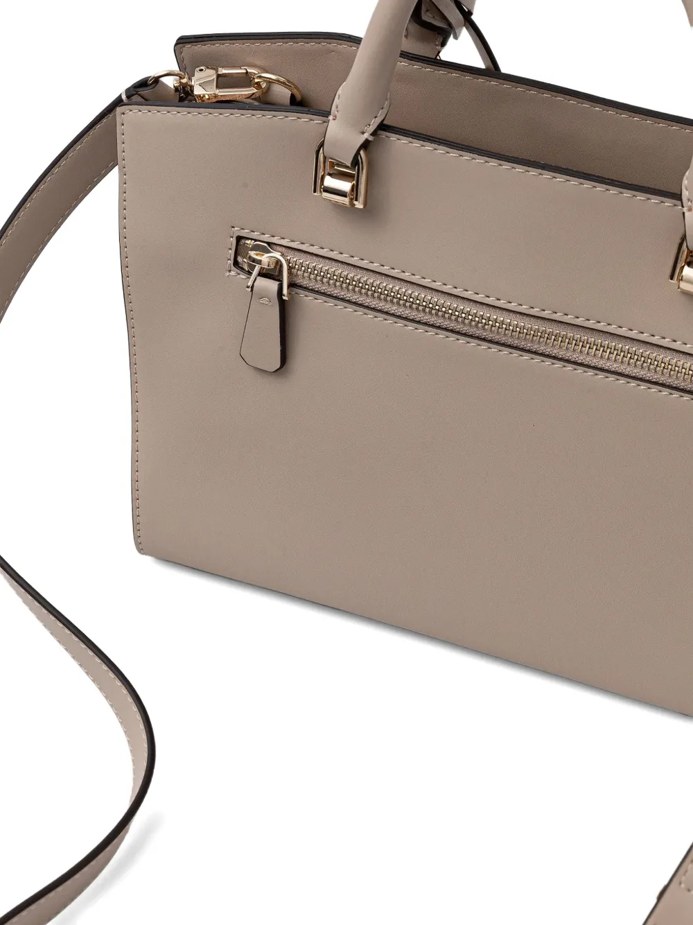 Guess Usa Queensland Charm-detail Tote Bag In Gray