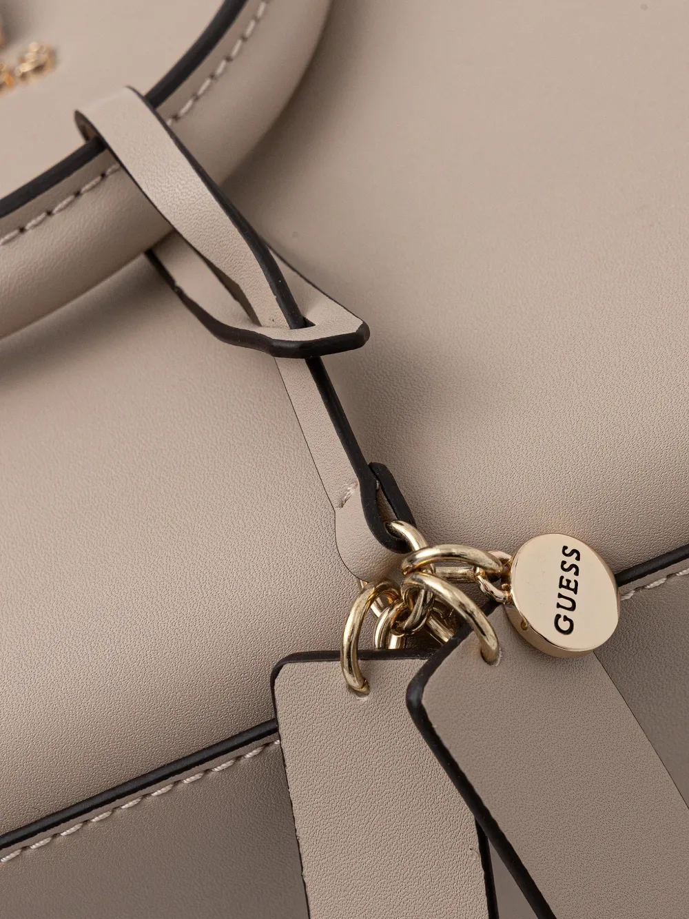 Guess Usa Queensland Charm-detail Tote Bag In Gray