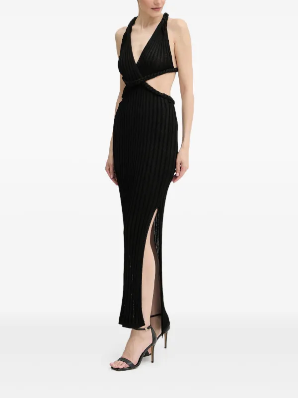 GUESS USA braided-detail cut-out Maxi Dress | Black | FARFETCH
