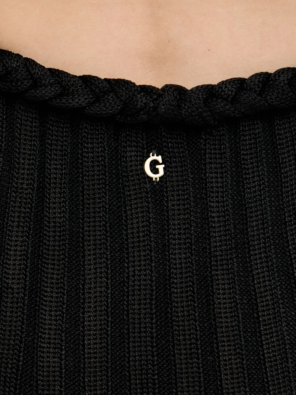 GUESS USA Maxi-jurk met gevlochten detail en uitgesneden details Zwart
