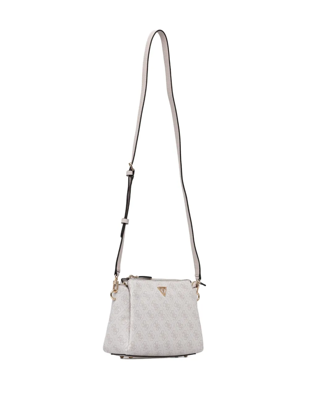 Guess Usa Monogram Zip Satchel In Neutral