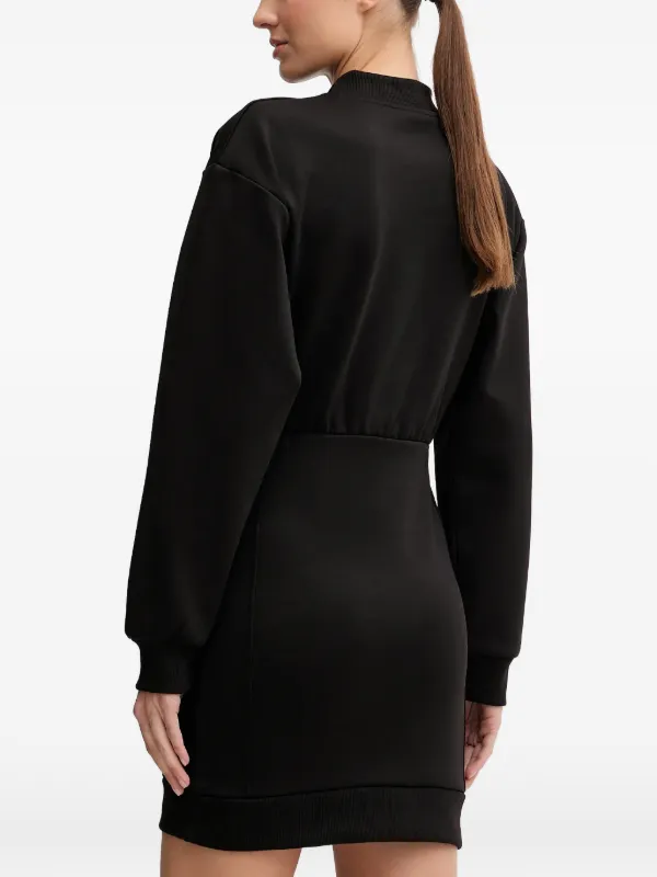 GUESS USA Long Sleeve Logo Dress | Black | FARFETCH