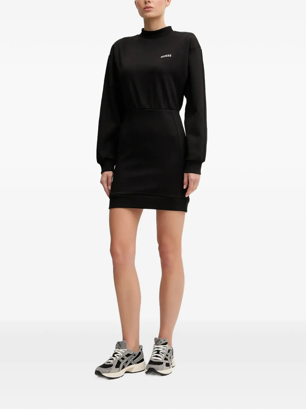 GUESS USA Jurk met lange mouwen en logo Zwart
