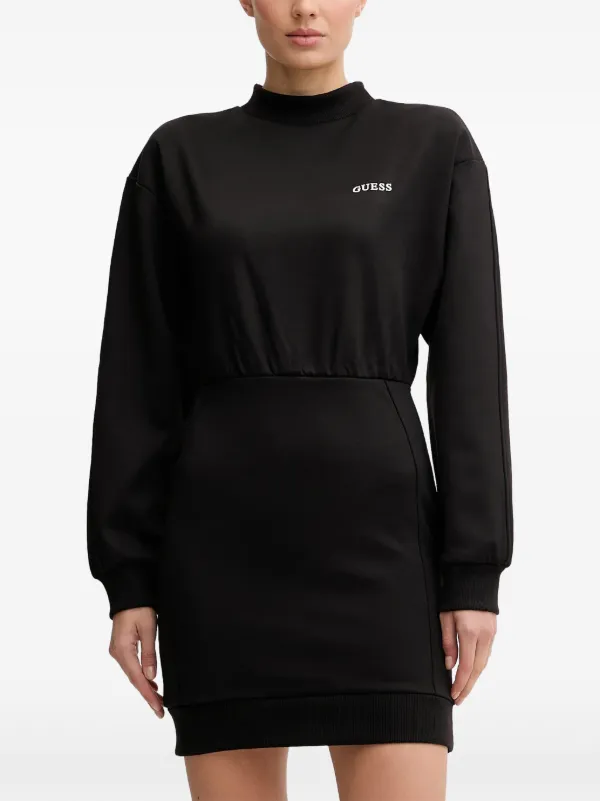 GUESS USA Long Sleeve Logo Dress | Black | FARFETCH