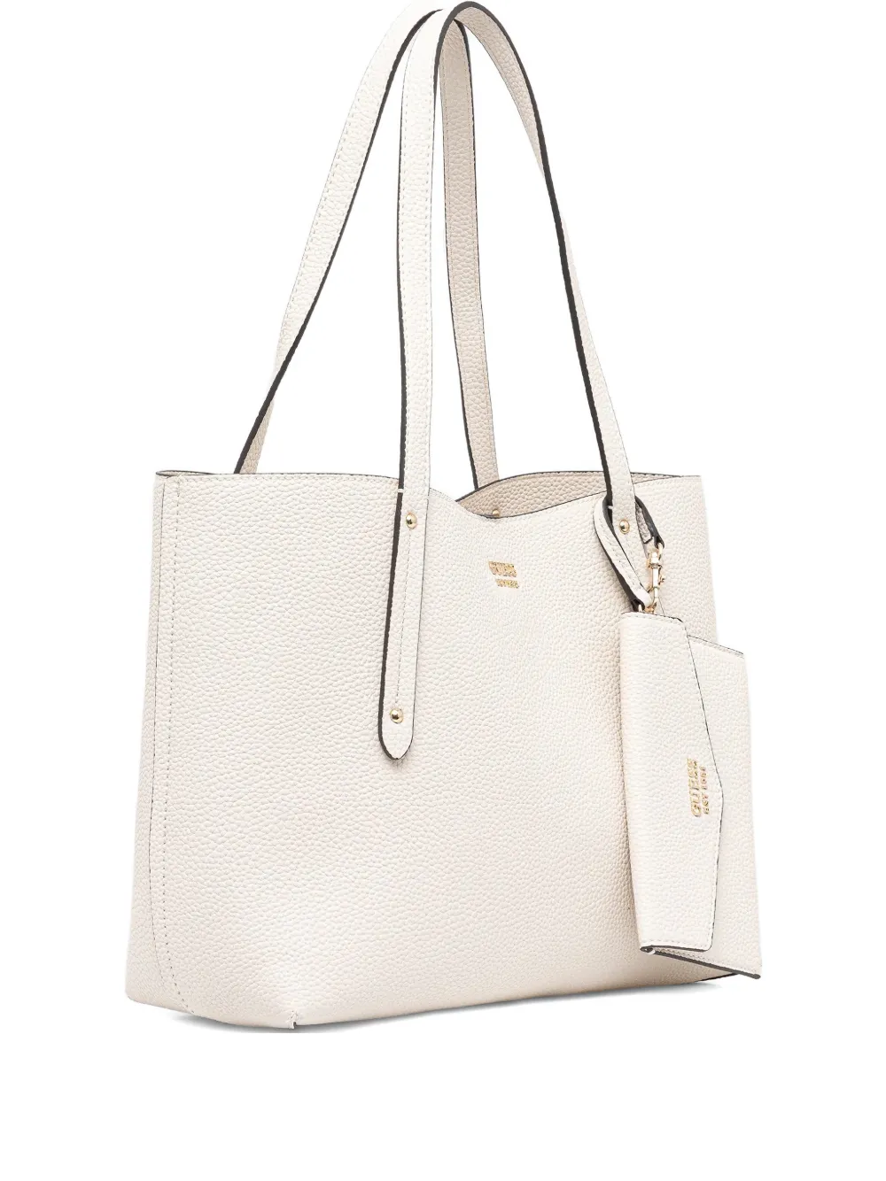 Guess Usa Grain-detail Tote Bag In Neutral