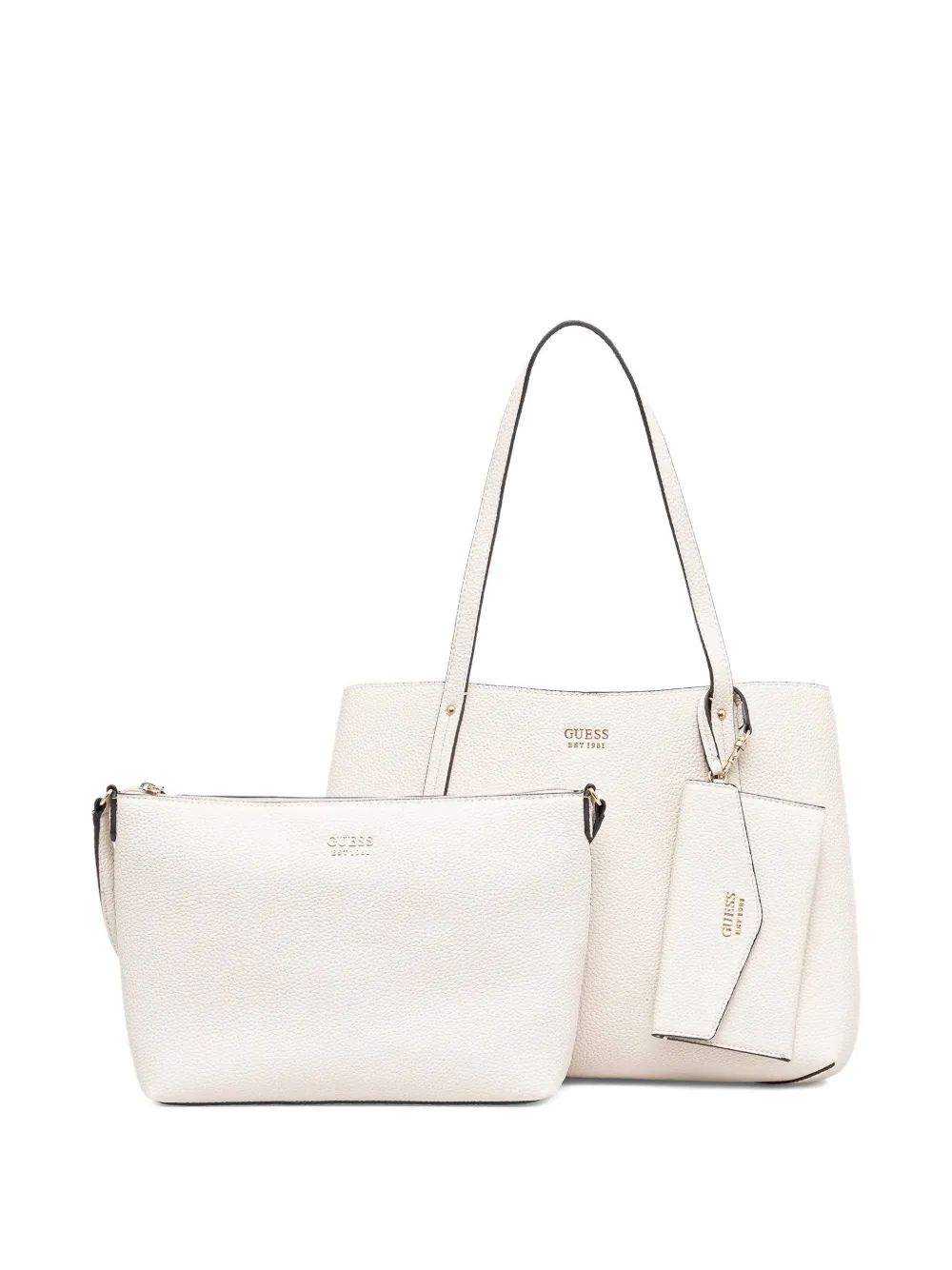 Guess Usa Grain-detail Tote Bag In Neutral
