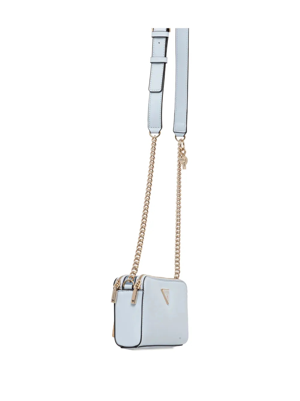 Guess Usa Zip Chain-detail Crossbody Bag In Blue