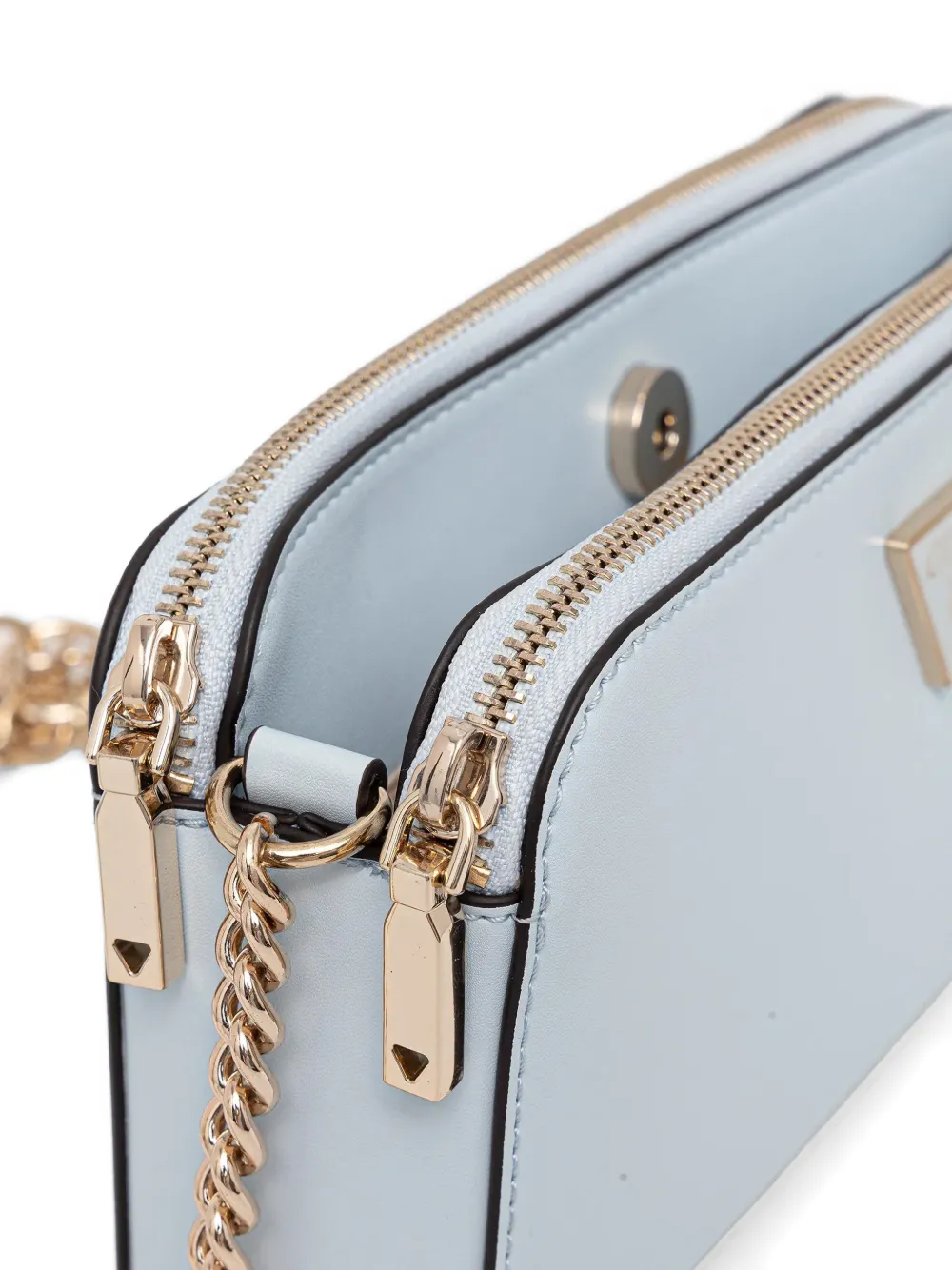 Guess Usa Zip Chain-detail Crossbody Bag In Blue