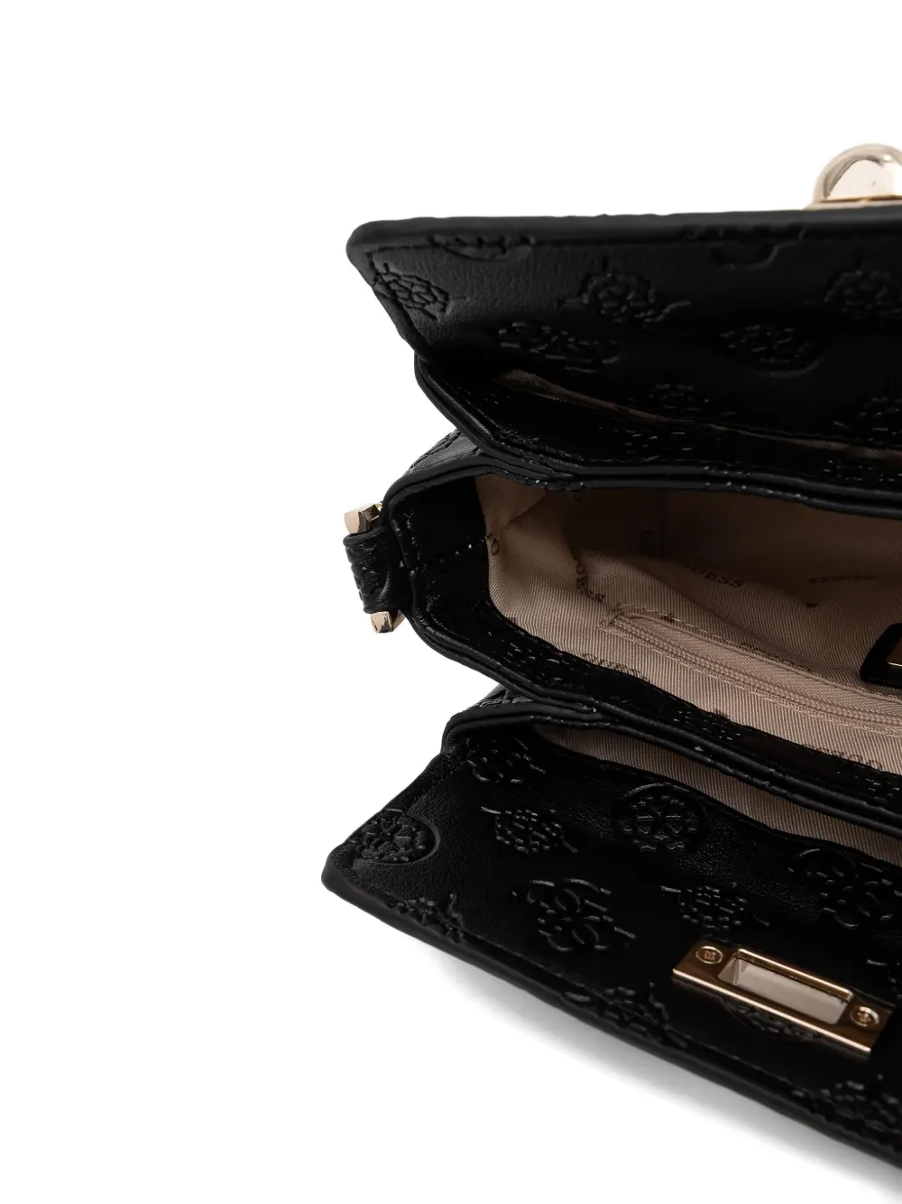 Guess Usa Embossed Studded Satchel In Black