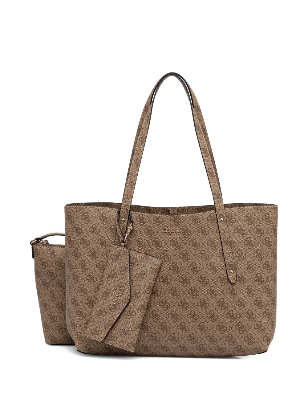 Guess Usa Monogram-pattern Tote Bag In Neutral