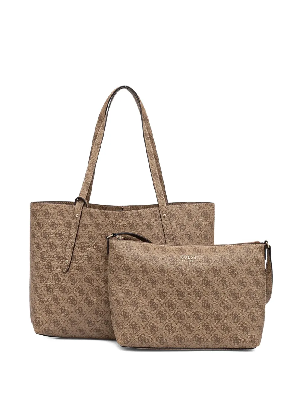 Guess Usa Monogram-pattern Tote Bag In Neutral
