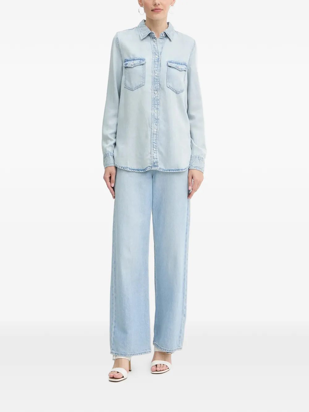 GUESS USA pocket buttoned top - Blauw