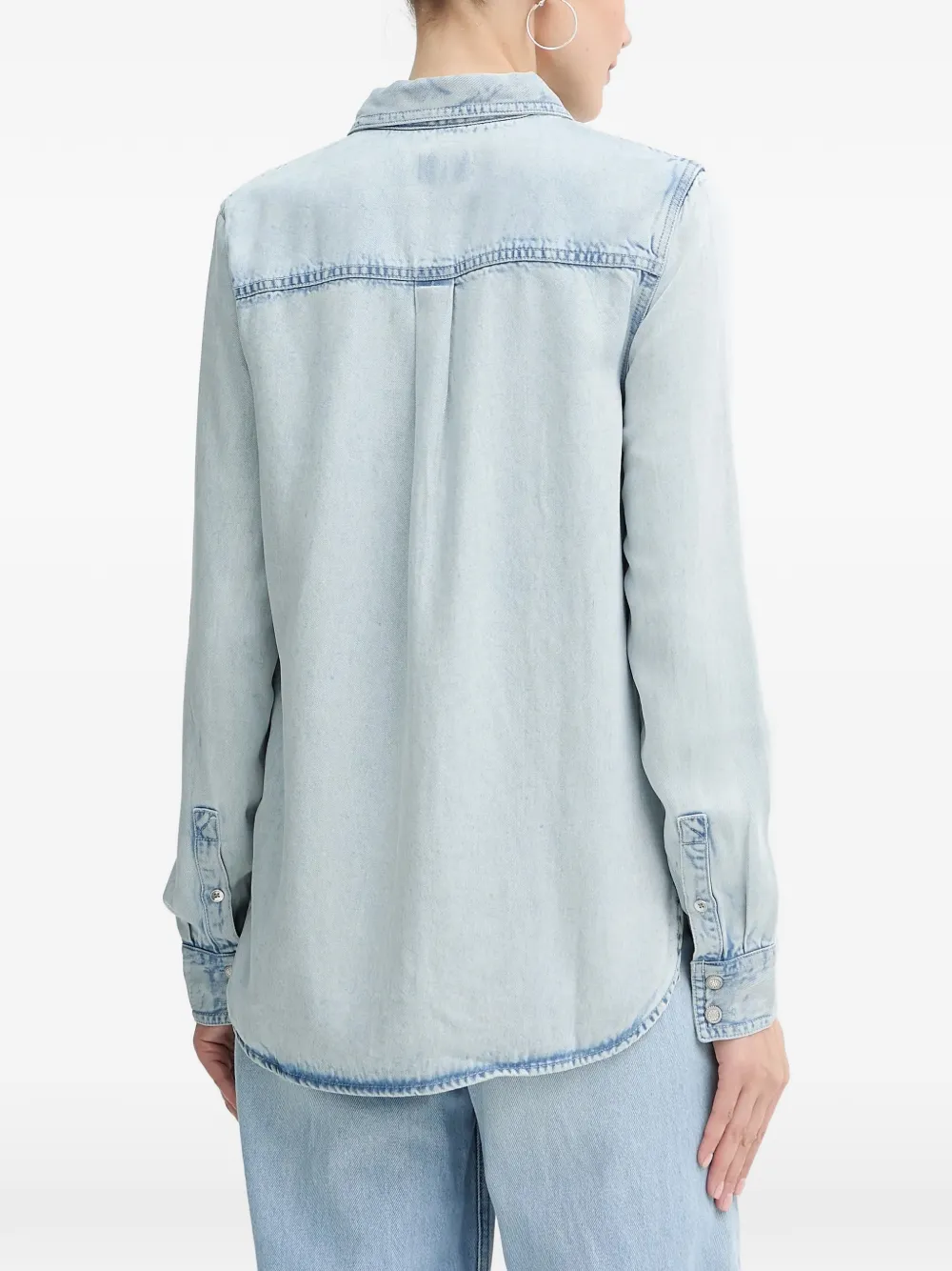 Guess Usa Pocket Buttoned Top In Blue