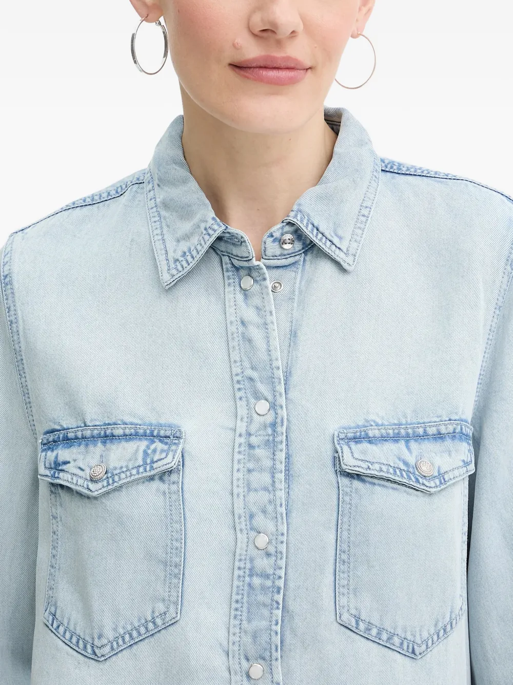 Guess Usa Pocket Buttoned Top In Blue