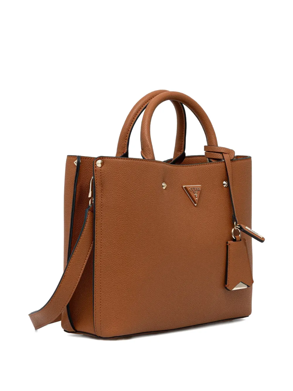 Guess Usa Top Handle Logo-detail Tote Bag In Brown
