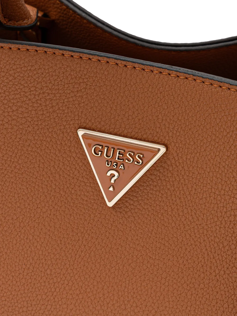 Guess Usa Top Handle Logo-detail Tote Bag In Brown