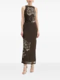 GUESS USA panther-print side-split maxi dress - Brown