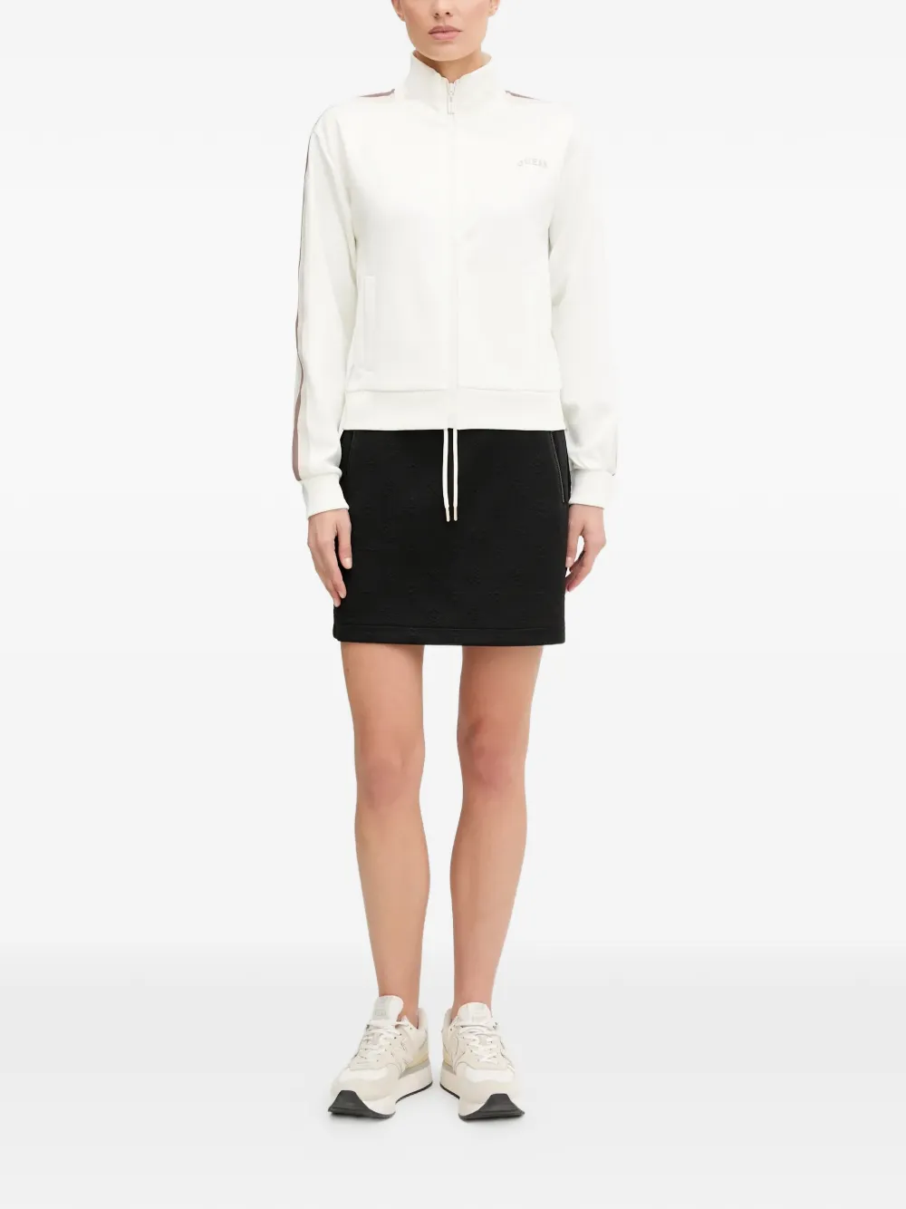  Guess Usa Zip-fastening Striped Sweatshirt - White 