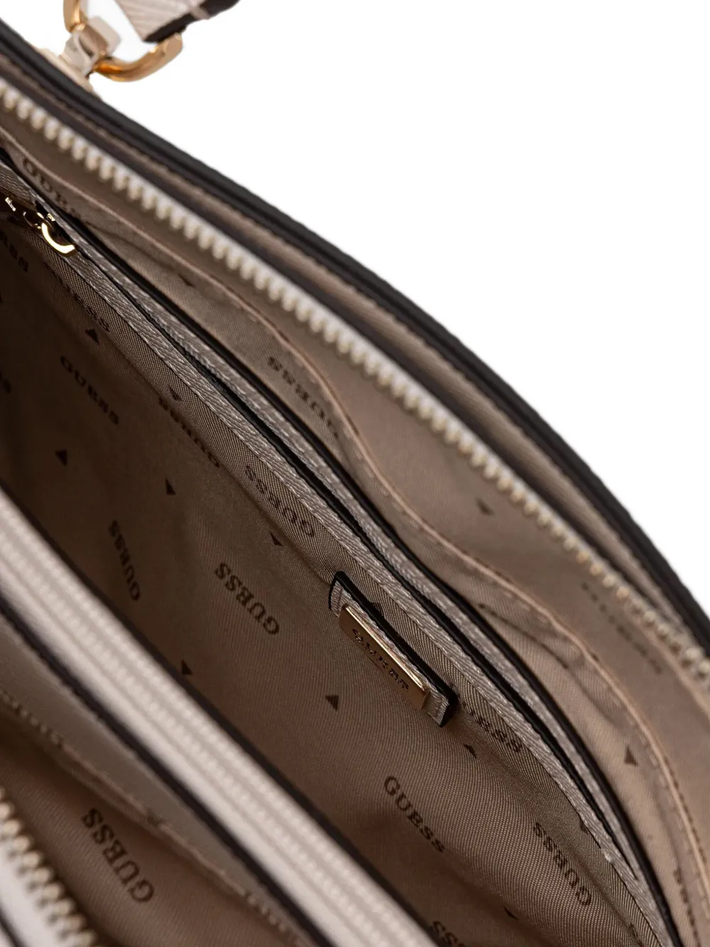 Guess Usa Double-zip Top-handles Tote Bag In Neutral
