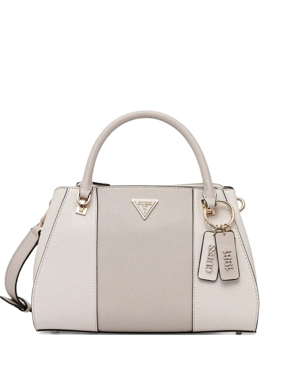 Guess Usa Double-zip Top-handles Tote Bag In Neutral