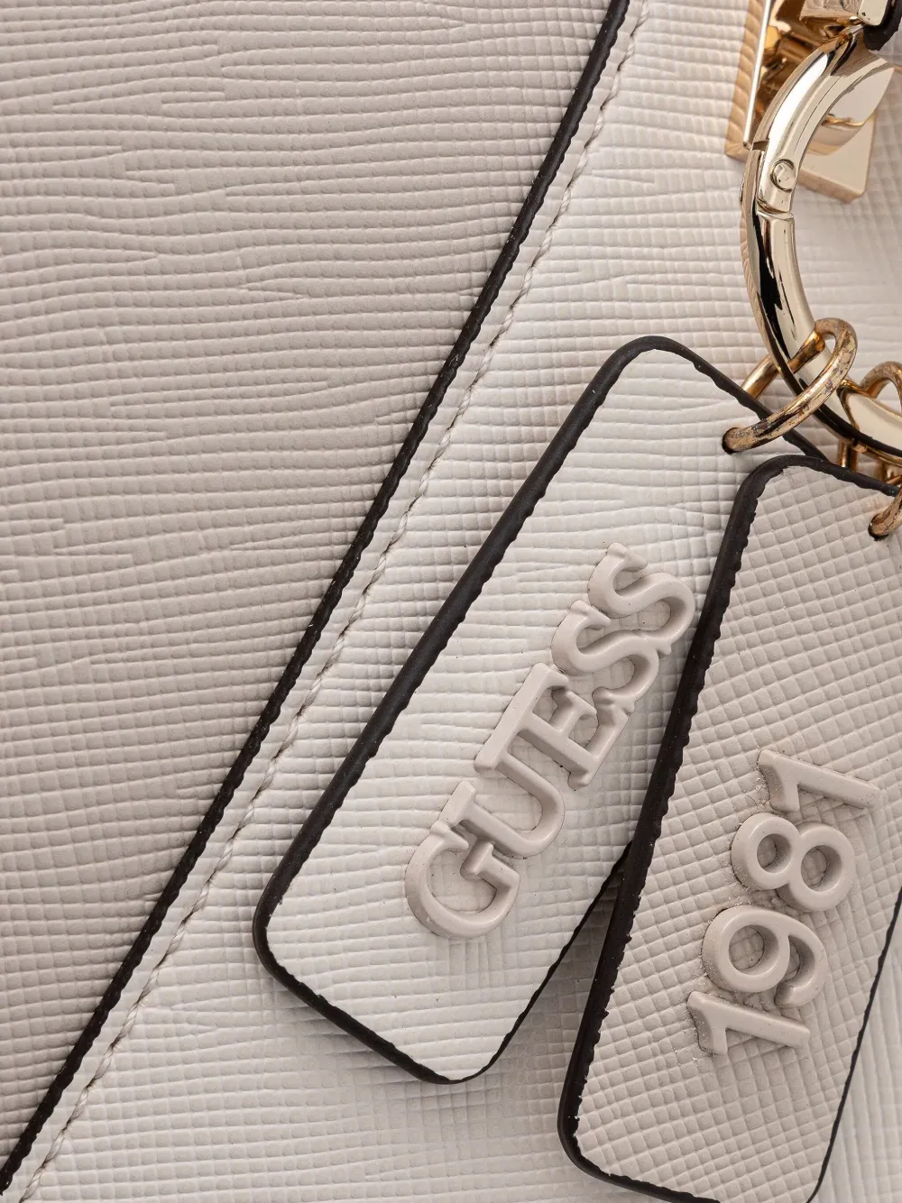 Guess Usa Double-zip Top-handles Tote Bag In Neutral