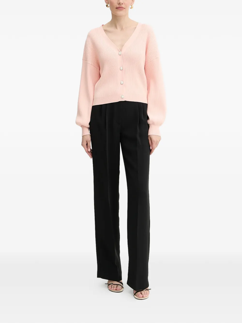 GUESS USA Vest met parelknoop en lange mouwen Roze