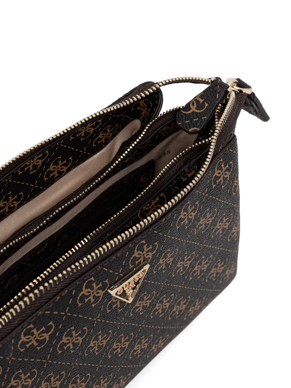 Guess Usa Monogram Zip Cross Body Bag In Black