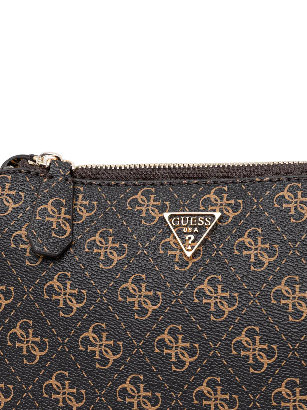 Guess Usa Monogram Zip Cross Body Bag In Black