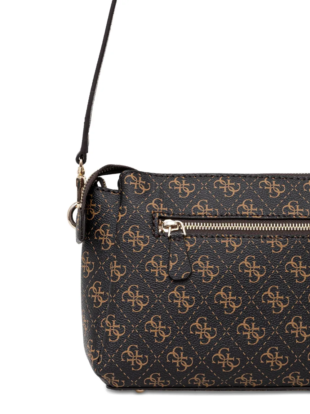 Guess Usa Monogram Zip Cross Body Bag In Black